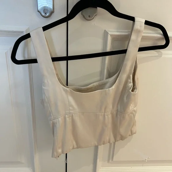 WHITE Aritzia Wilfred satin bustier - Picture 5 of 7